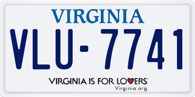 VA license plate VLU7741
