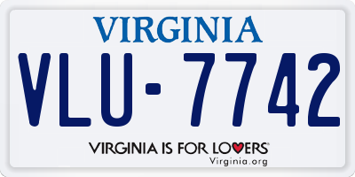 VA license plate VLU7742