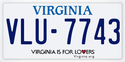 VA license plate VLU7743