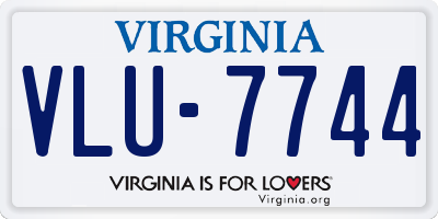 VA license plate VLU7744