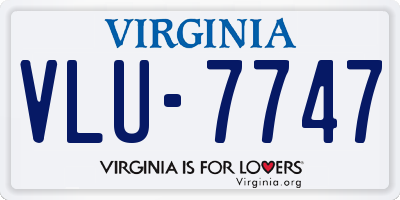 VA license plate VLU7747
