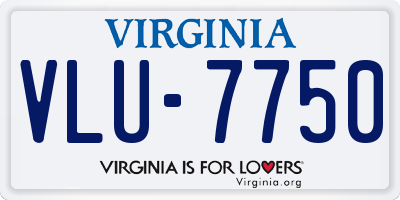 VA license plate VLU7750