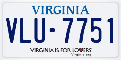 VA license plate VLU7751