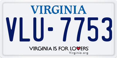 VA license plate VLU7753