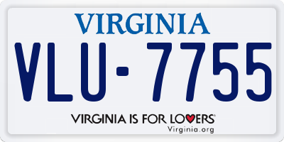 VA license plate VLU7755