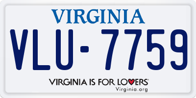 VA license plate VLU7759