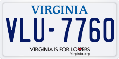 VA license plate VLU7760