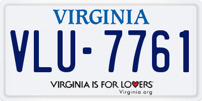VA license plate VLU7761