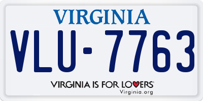 VA license plate VLU7763