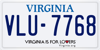 VA license plate VLU7768