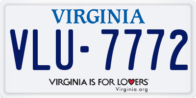 VA license plate VLU7772