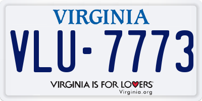 VA license plate VLU7773