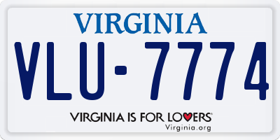 VA license plate VLU7774