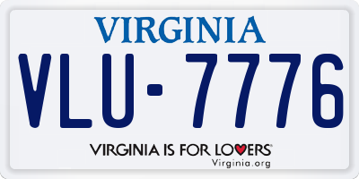 VA license plate VLU7776