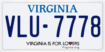 VA license plate VLU7778