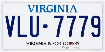 VA license plate VLU7779