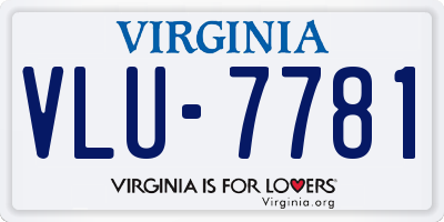 VA license plate VLU7781