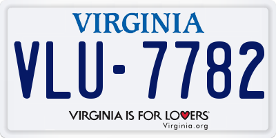 VA license plate VLU7782