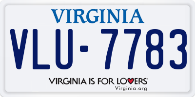 VA license plate VLU7783