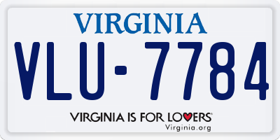 VA license plate VLU7784