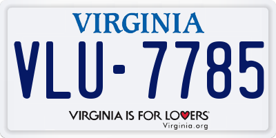 VA license plate VLU7785