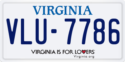 VA license plate VLU7786