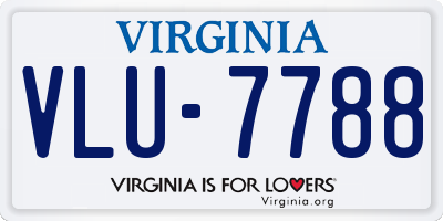 VA license plate VLU7788