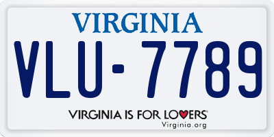 VA license plate VLU7789