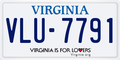 VA license plate VLU7791