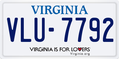 VA license plate VLU7792