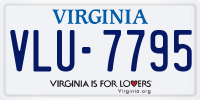 VA license plate VLU7795