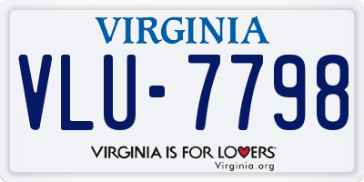 VA license plate VLU7798