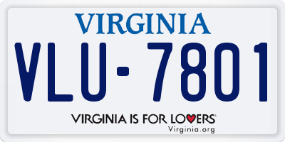 VA license plate VLU7801