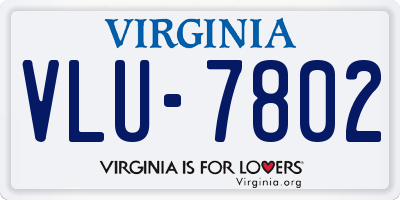 VA license plate VLU7802