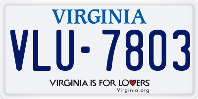 VA license plate VLU7803