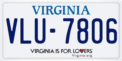 VA license plate VLU7806