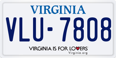 VA license plate VLU7808