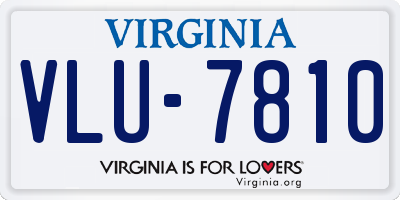 VA license plate VLU7810