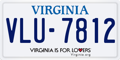 VA license plate VLU7812