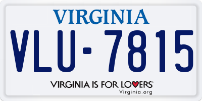 VA license plate VLU7815