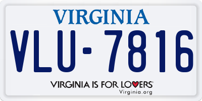 VA license plate VLU7816