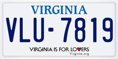 VA license plate VLU7819