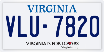 VA license plate VLU7820