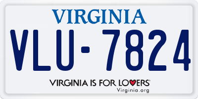 VA license plate VLU7824