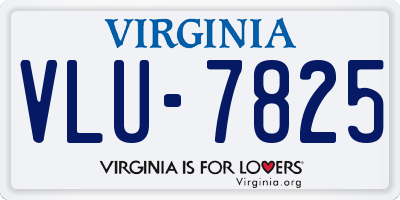 VA license plate VLU7825