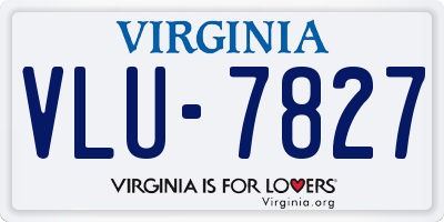 VA license plate VLU7827