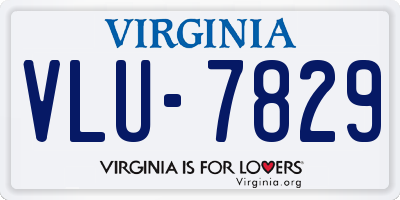 VA license plate VLU7829
