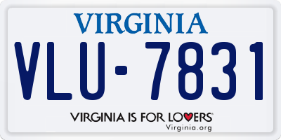 VA license plate VLU7831