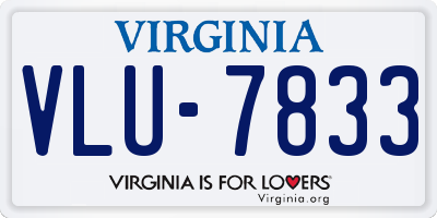VA license plate VLU7833