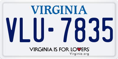 VA license plate VLU7835